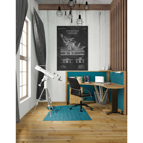 Image of 'Dentist Chair Blueprint Patent Chalkboard' Canvas Wall Art,26 x 40