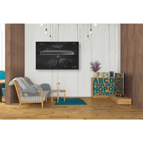 Image of 'Flying Disc Blueprint Patent Chalkboard' Canvas Wall Art,40 x 26