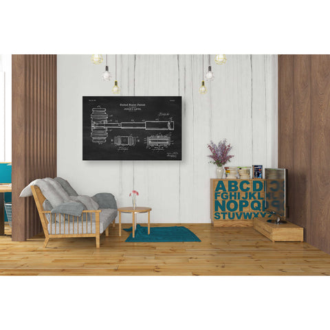 Image of 'Judge's Gavel Blueprint Patent Chalkboard' Canvas Wall Art,40 x 26