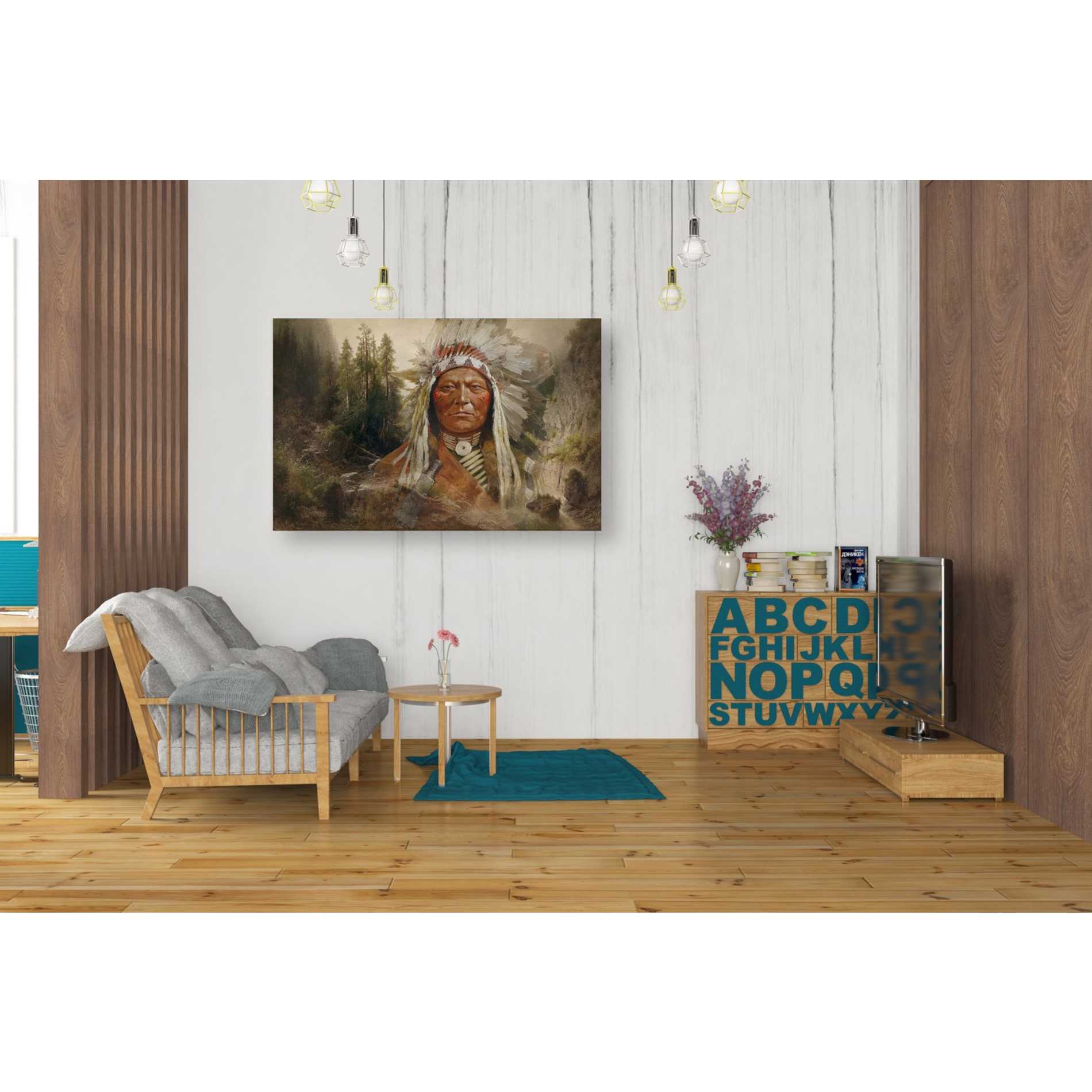 'Sitting Bull' by Steve Hunziker, Canvas Wall Art,40 x 26