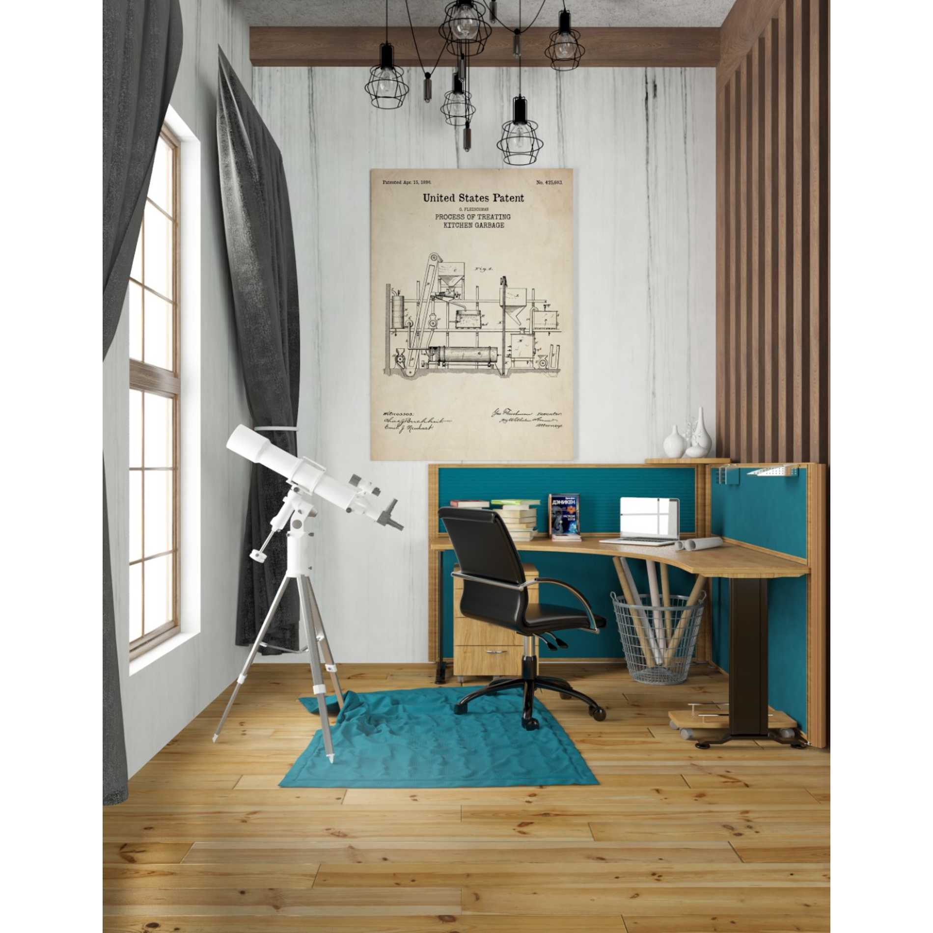 'Kitchen Garbage Blueprint Patent Parchment' Canvas Wall Art,26 x 40