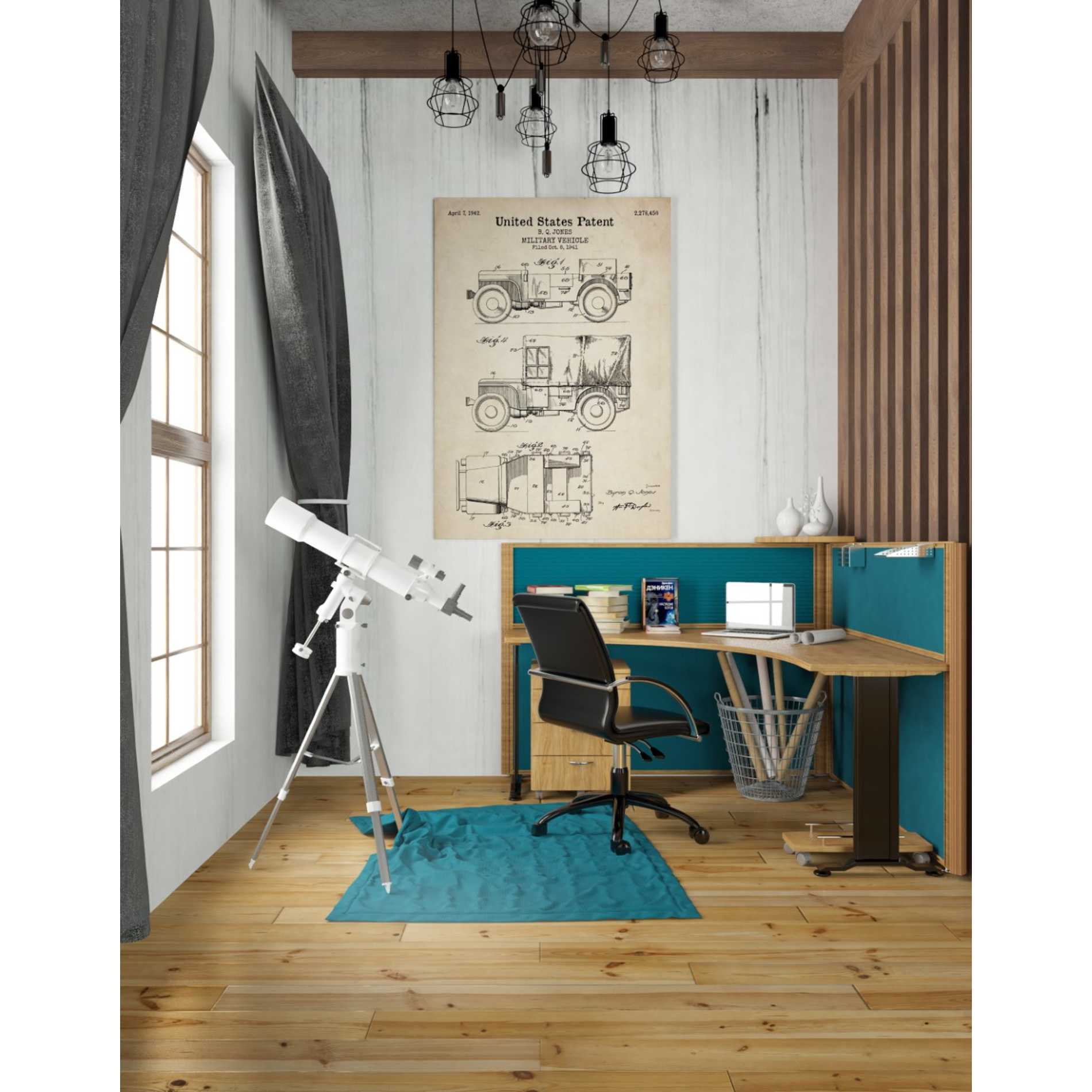 'Military Vehicle Blueprint Patent Parchment' Canvas Wall Art,26 x 40