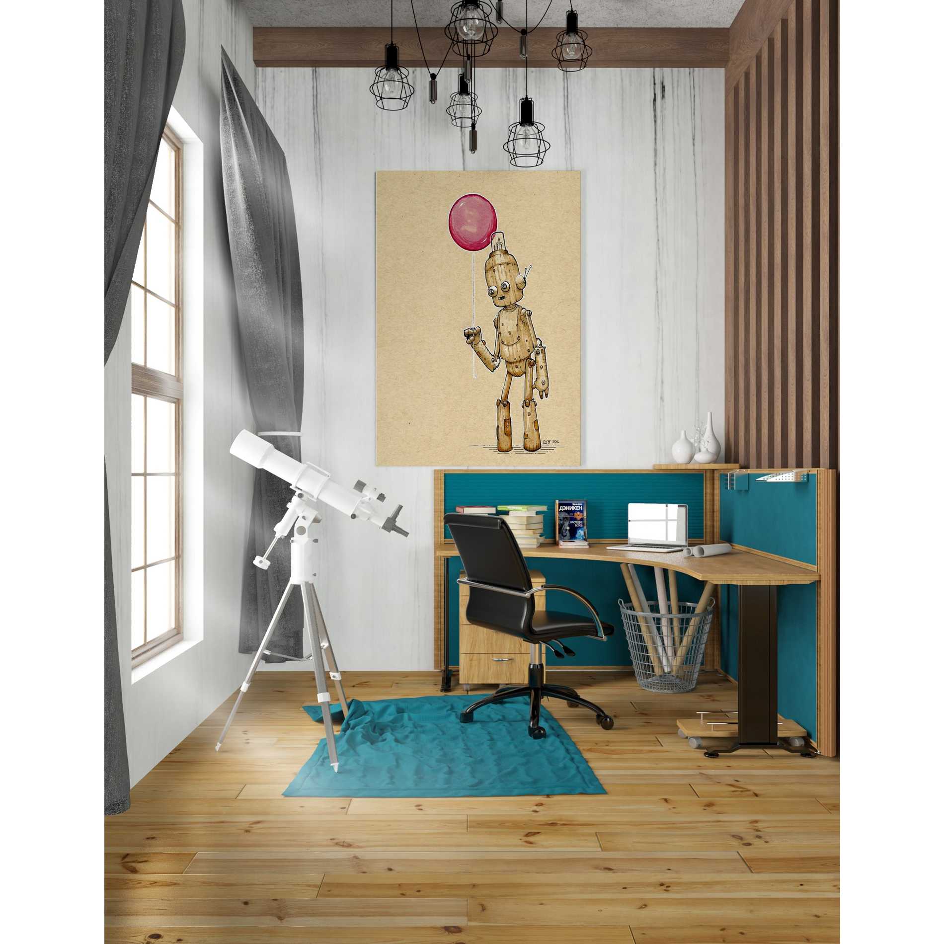 'Ink Bot Balloon' by Craig Snodgrass, Canvas Wall Art,26 x 40