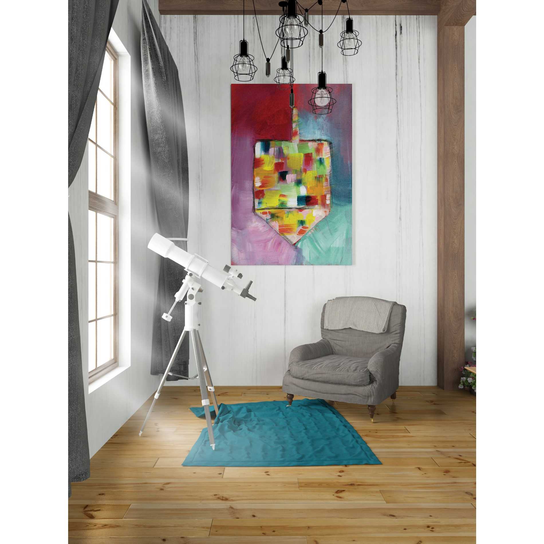 'Dreidel of Many Colors' by Linda Woods, Canvas Wall Art,26 x 40