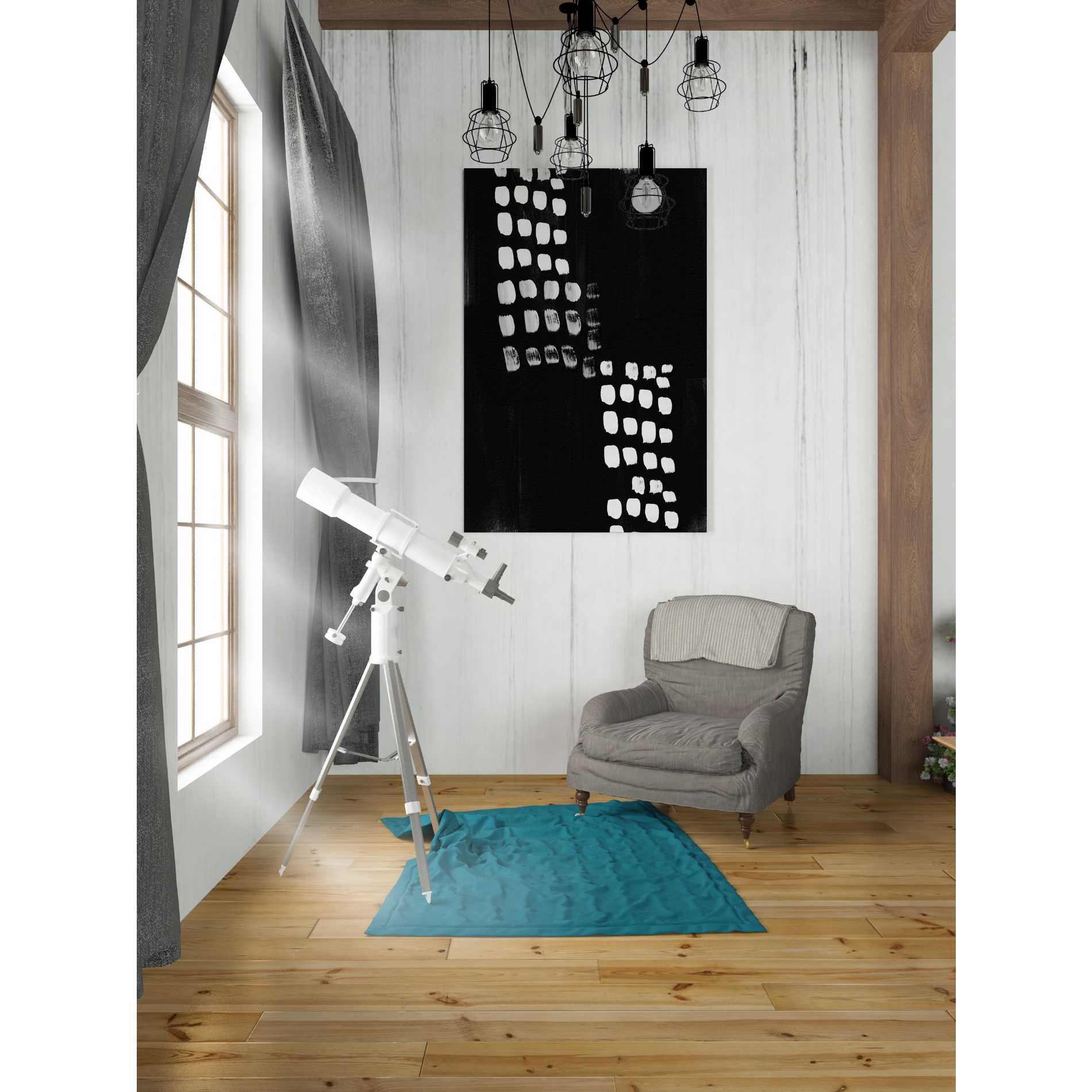 'Black and White Abstract' by Linda Woods, Canvas Wall Art,26 x 40