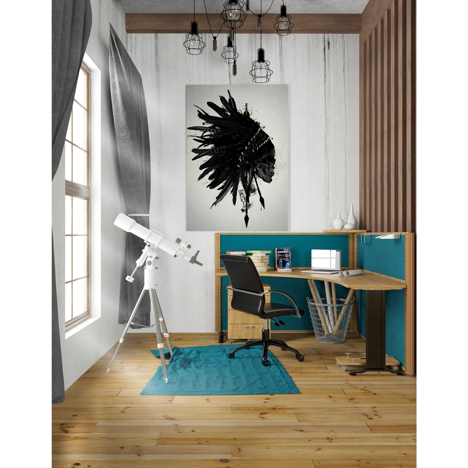 "Warbonnet Skull" by Nicklas Gustafsson, Giclee Canvas Wall Art