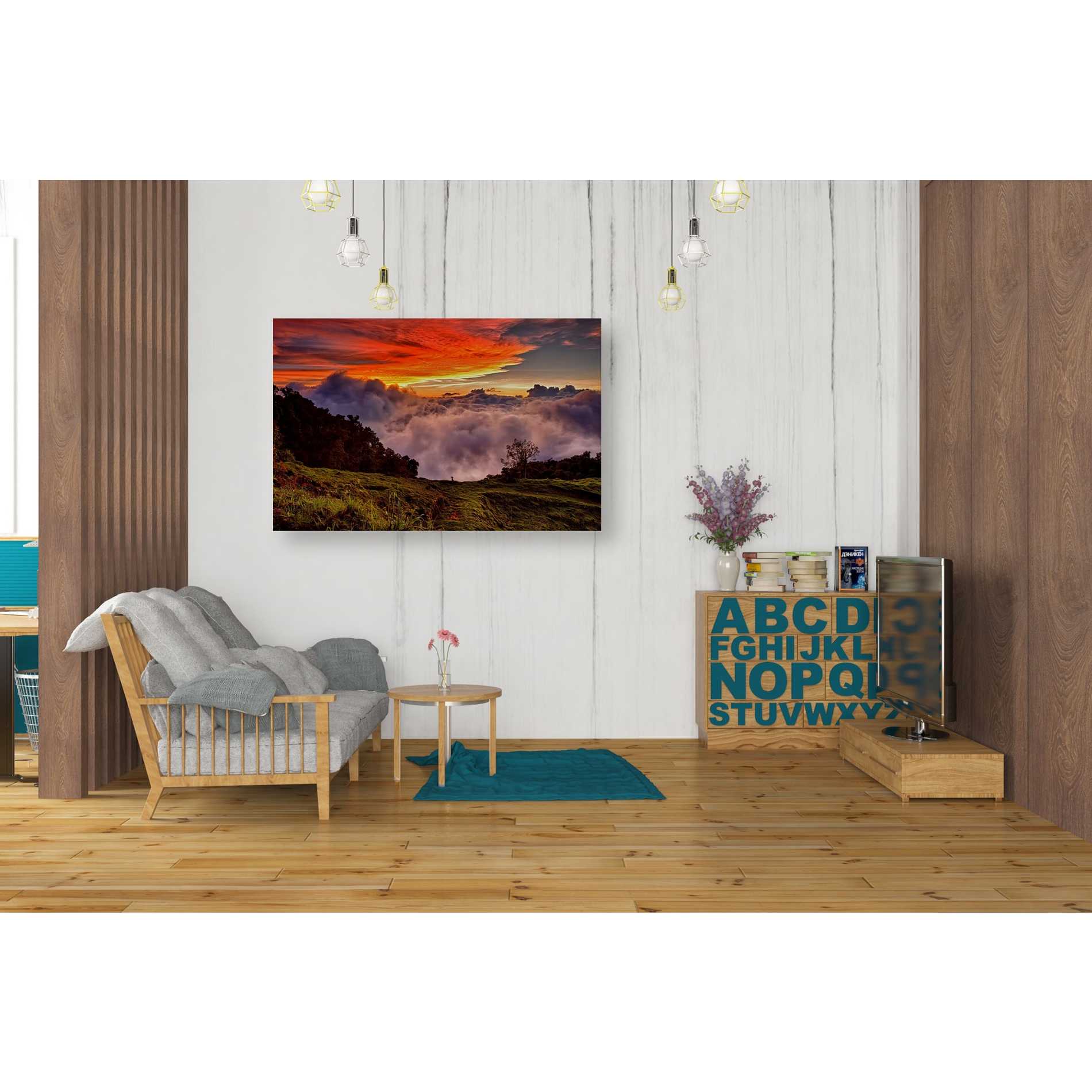 'Valley Clouds at Sunset,' Canvas Wall Art,26 x 40