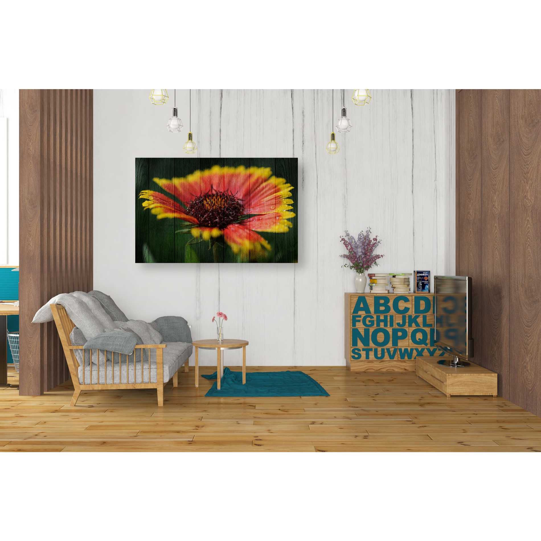 'Wood Series: Sunburst' Canvas Wall Art,26 x 40