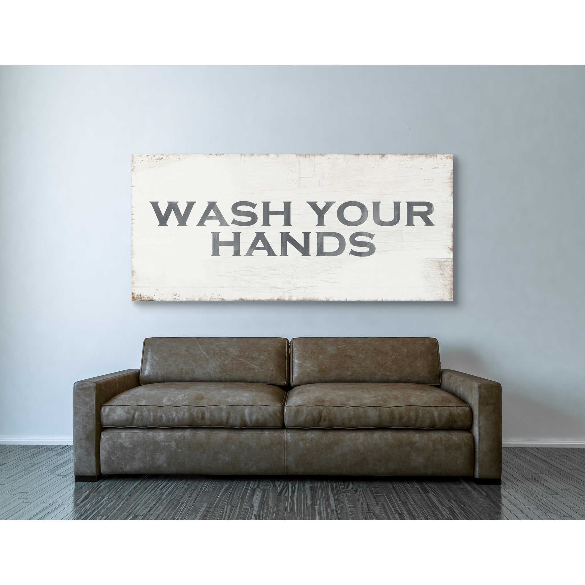 'Wash Your Hands' by Linda Woods, Canvas Wall Art,30 x 60