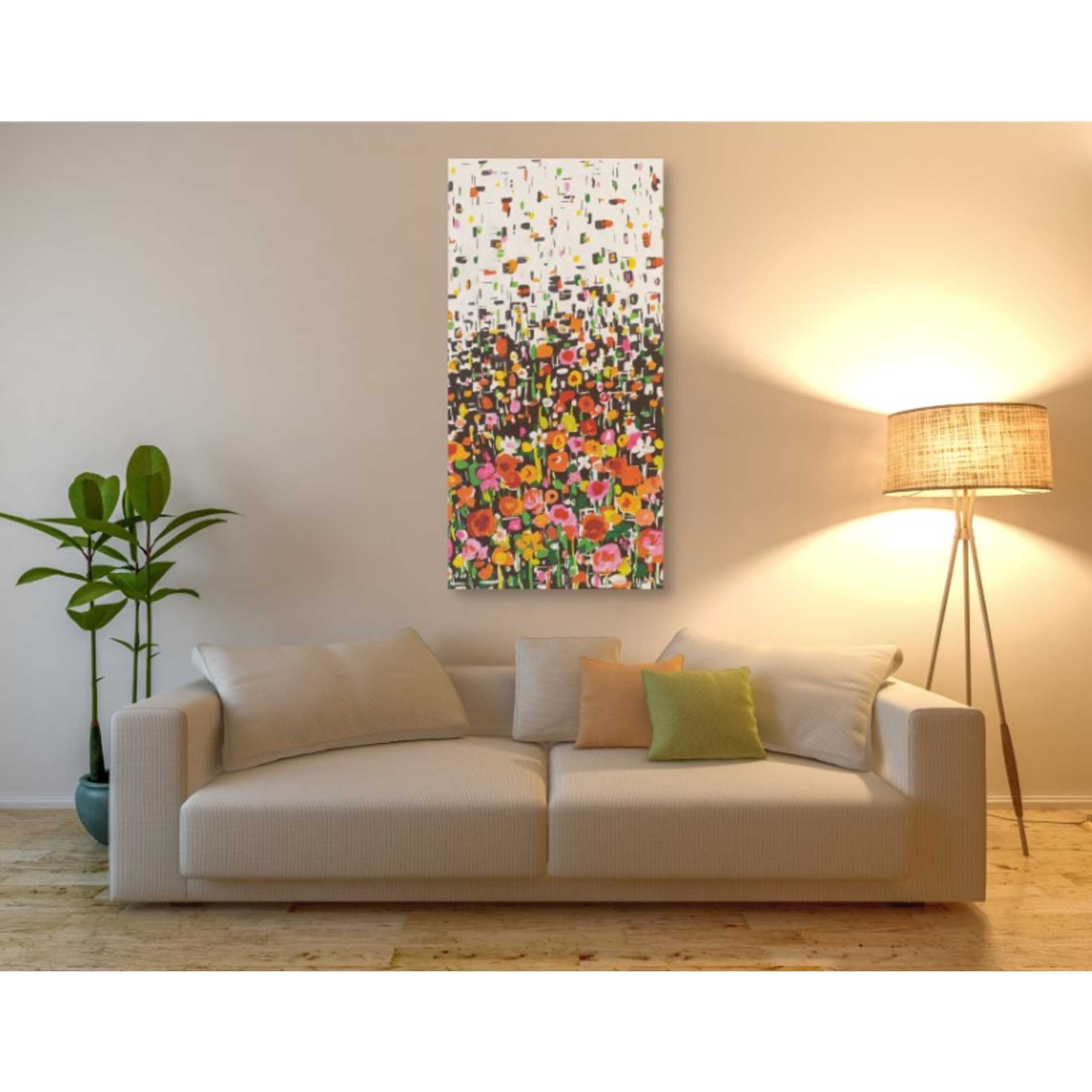'Flower Shower' by Wild Apple Portfolio, Canvas Wall Art,30 x 60