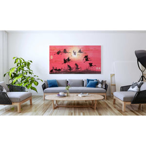 'Siege of Cranes' by River Han, Canvas Wall Art,30 x 60