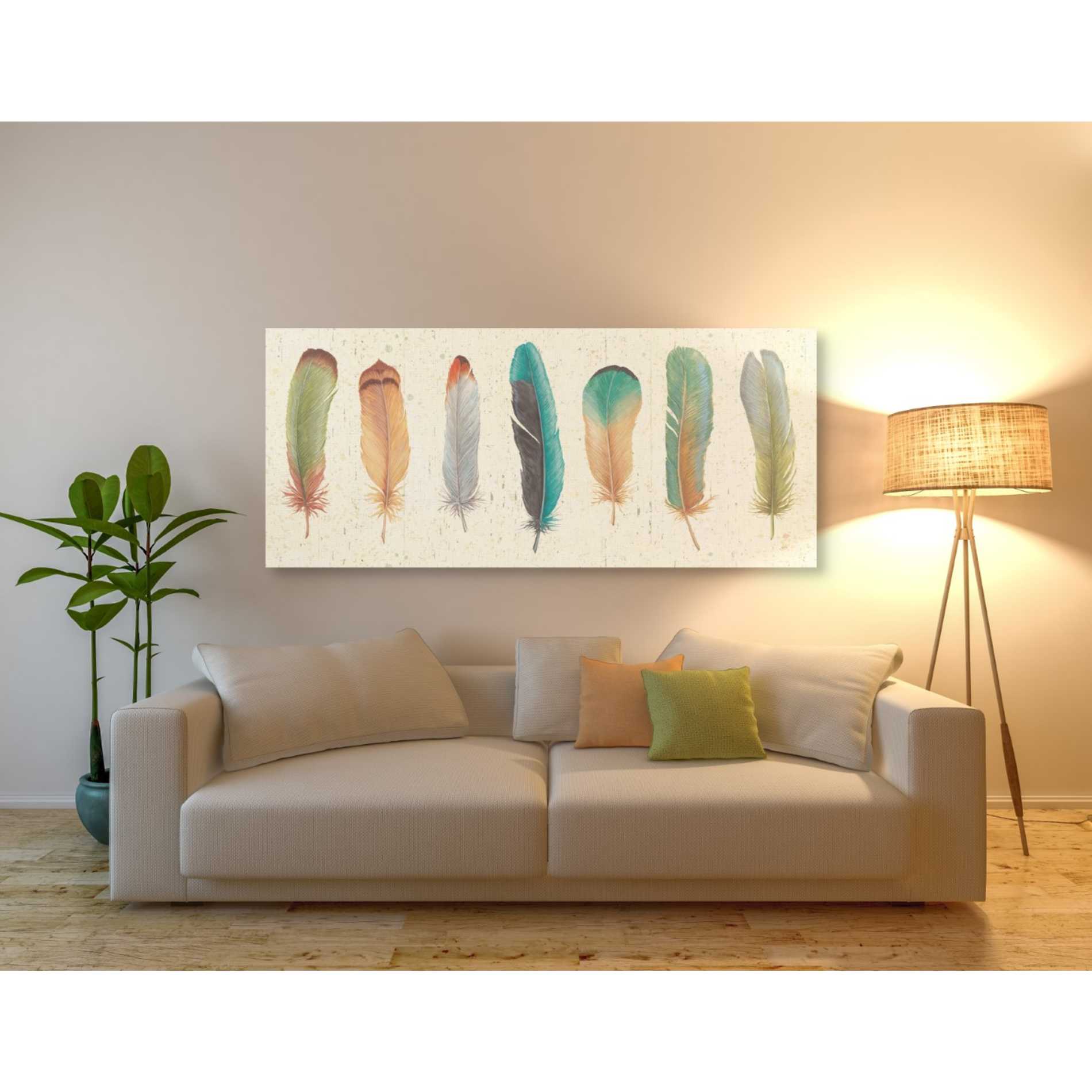 'Feather Tales VII' by Daphne Brissonet, Canvas Wall Art,30 x 60