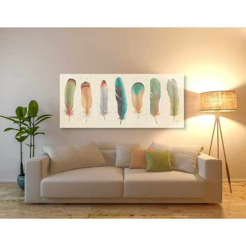 Image of 'Feather Tales VII' by Daphne Brissonet, Canvas Wall Art,30 x 60
