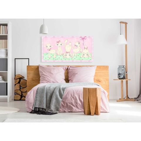 Image of 'Baby Shower Pink Lambs' by Elyse DeNeige, Canvas Wall Art,60 x 30
