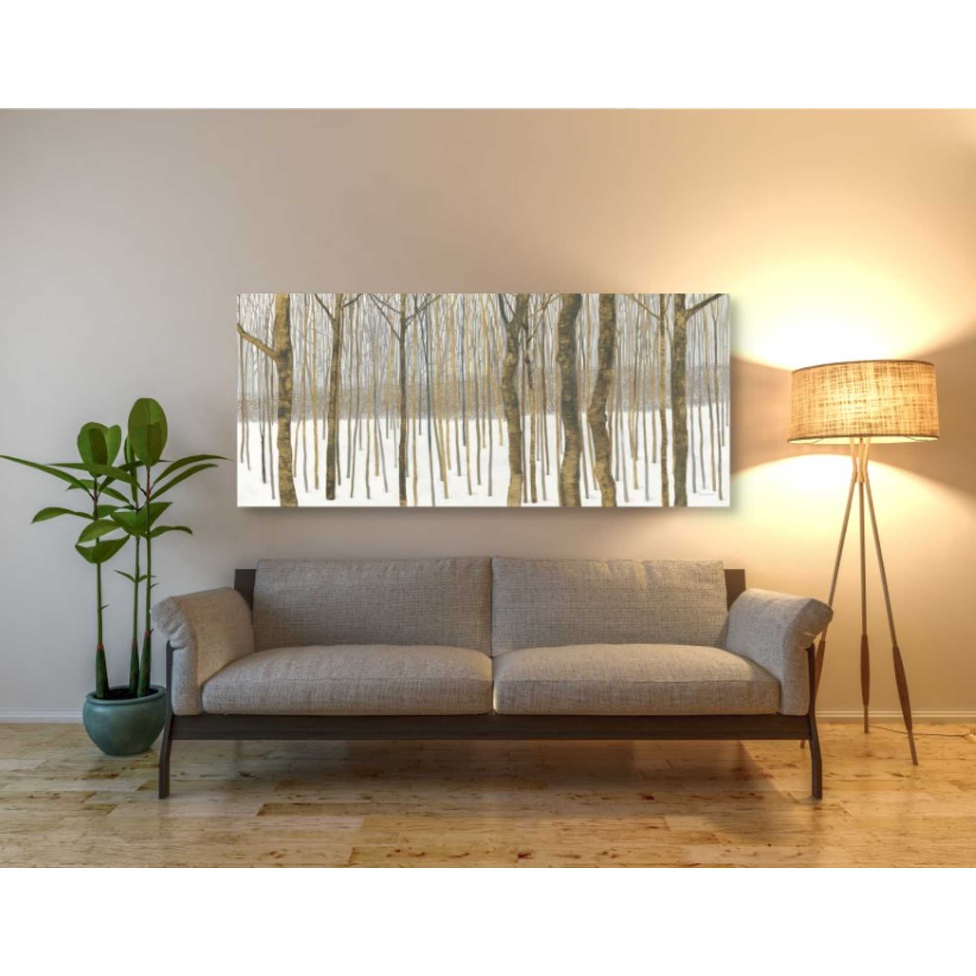 'Woods in Winter Gold' by Kathrine Lovell, Canvas Wall Art,60 x 30