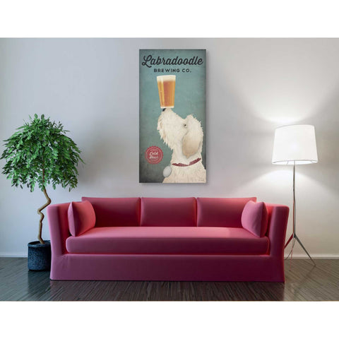 Image of 'Labradoodle Brewing' by Ryan Fowler, Canvas Wall Art,30 x 60