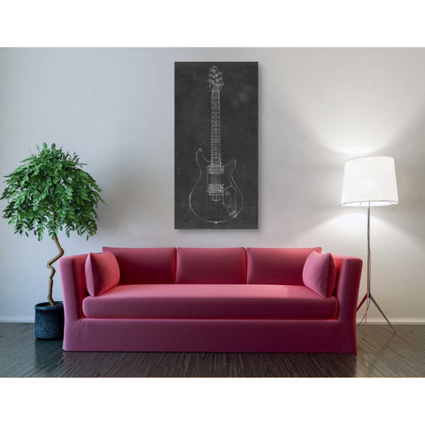 Image of 'Electric Guitar Blueprint II' by Ethan Harper Canvas Wall Art,30 x 60