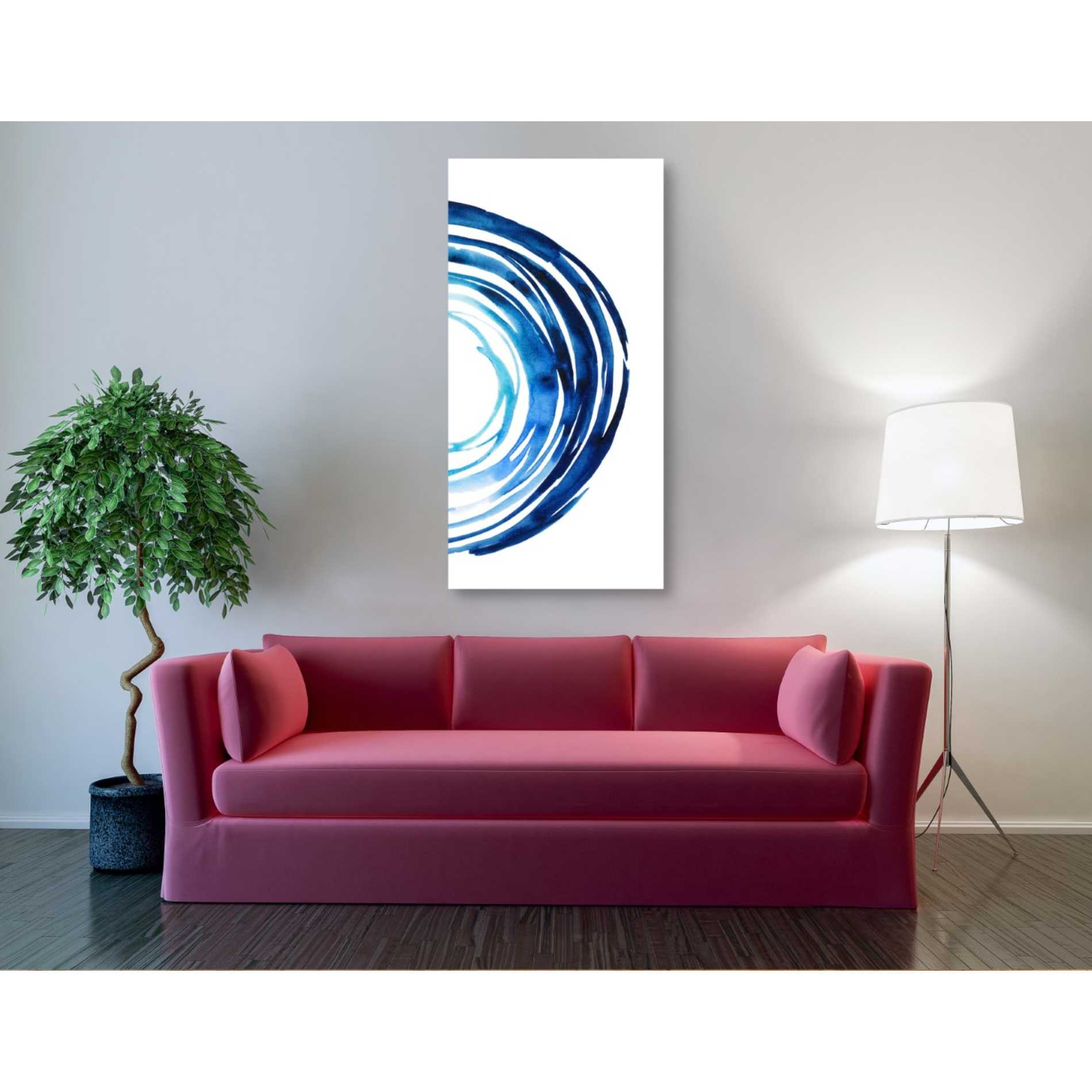 'Blue Vortex II' by Grace Popp Canvas Wall Art,30 x 60