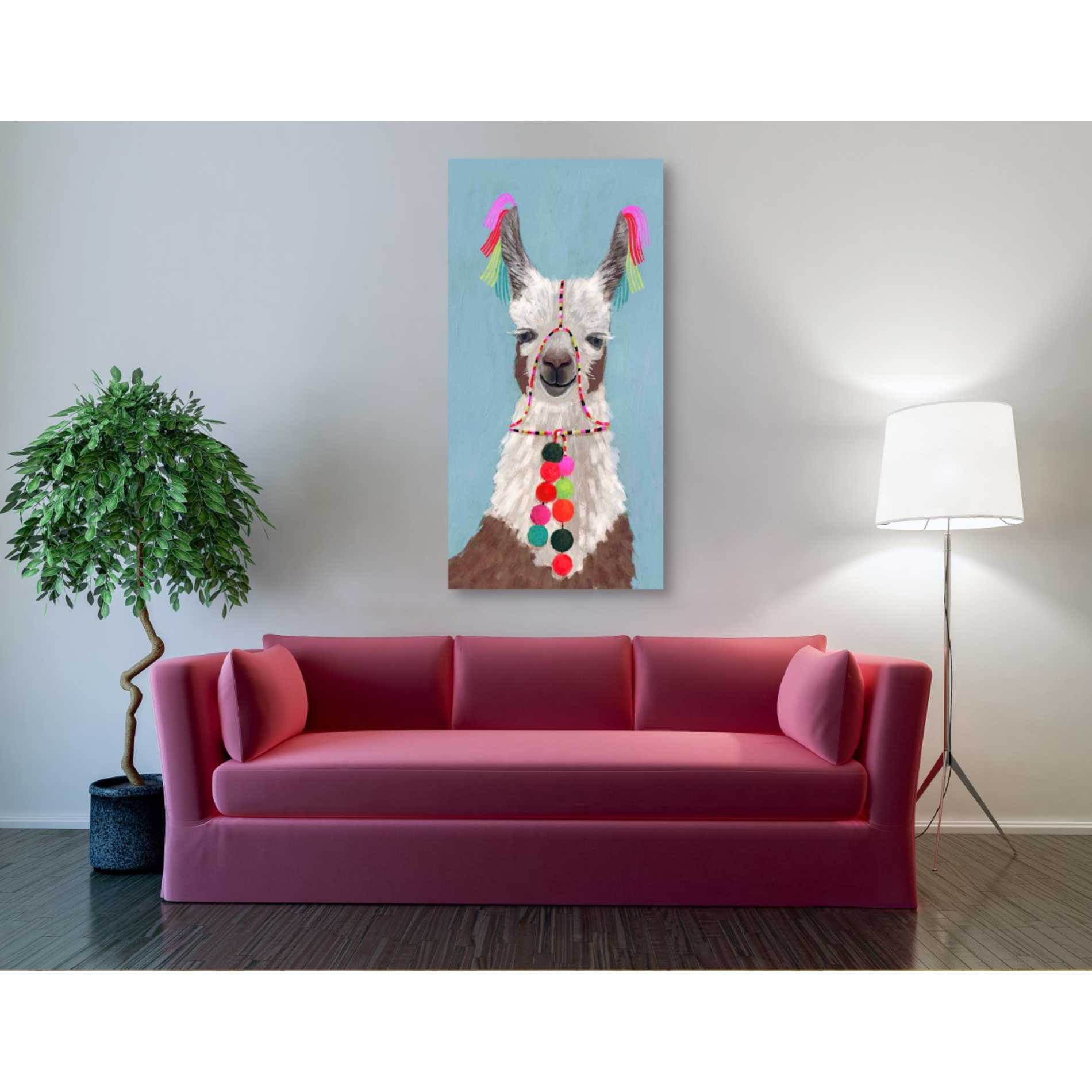 'Adorned Llama I' by Victoria Borges Canvas Wall Art,30 x 60