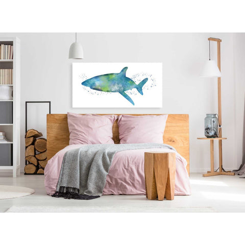Image of 'Watercolor Shark I' by Linda Woods, Canvas Wall Art,60 x 30