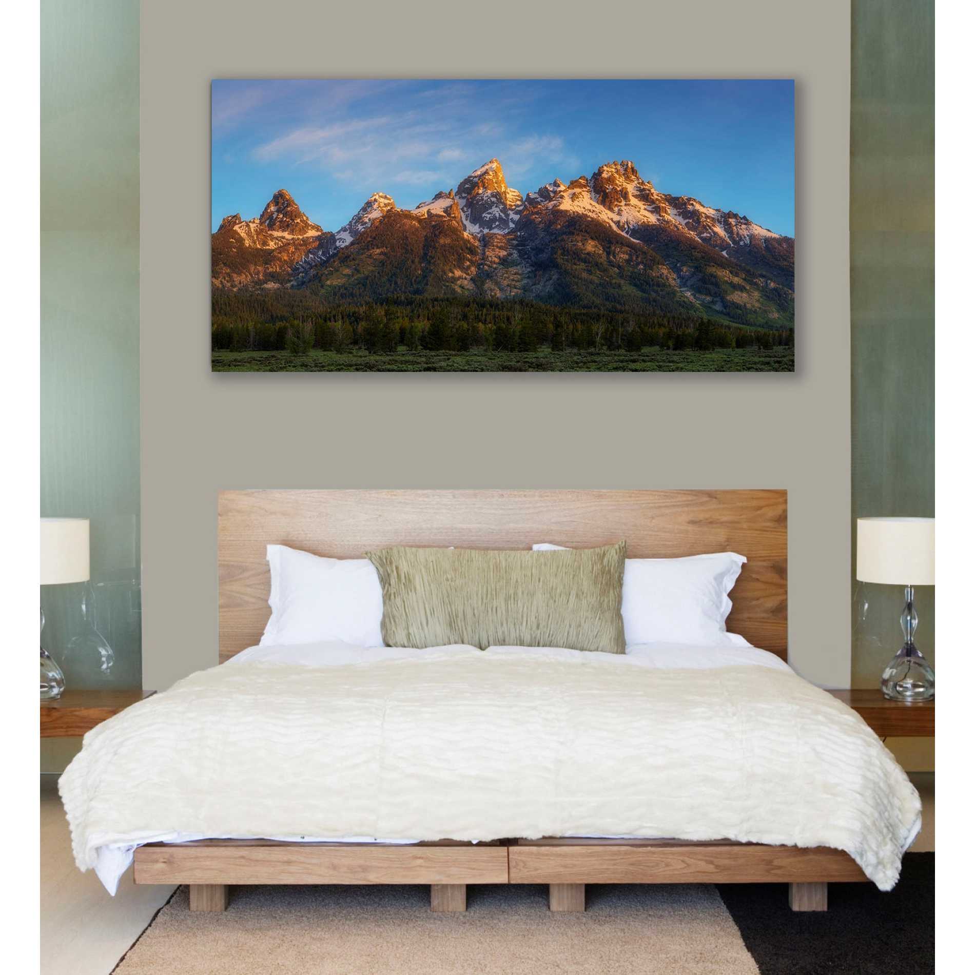 'Tetons First Light' by Darren White, Canvas Wall Art,30 x 60