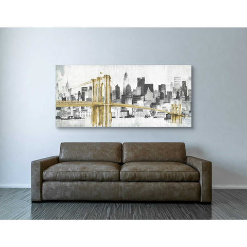 Image of 'New York Skyline I Yellow Bridge' by Avery Tillmon, Canvas Wall Art,30 x 60