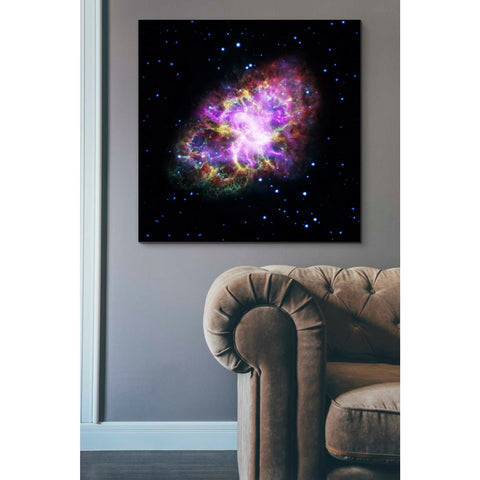 Image of 'Crab Nebula Multi-Wavelengths' Hubble Space Telescope Canvas Wall Art,37 x 37