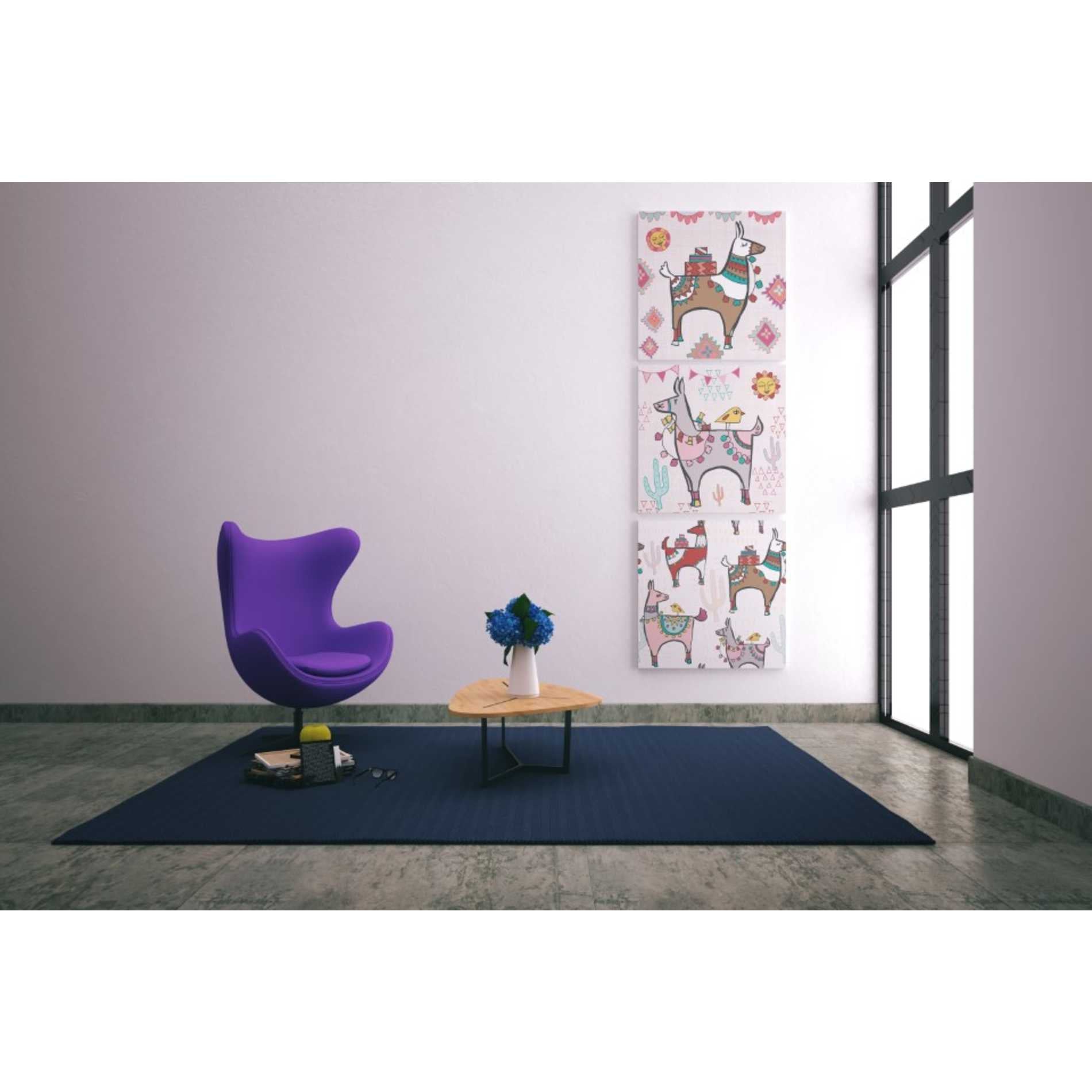 'Playful Llamas III' by Farida Zaman, Canvas Wall Art,37 x 37