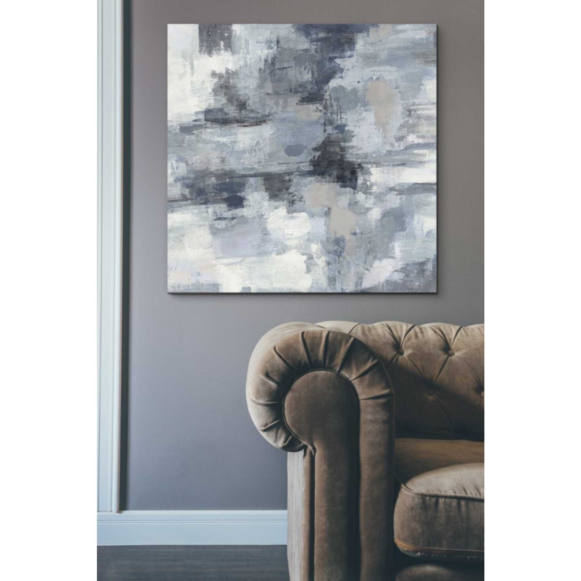 'In The Clouds Indigo and Gray Crop' by Silvia Vassileva, Canvas Wall Art,37 x 37