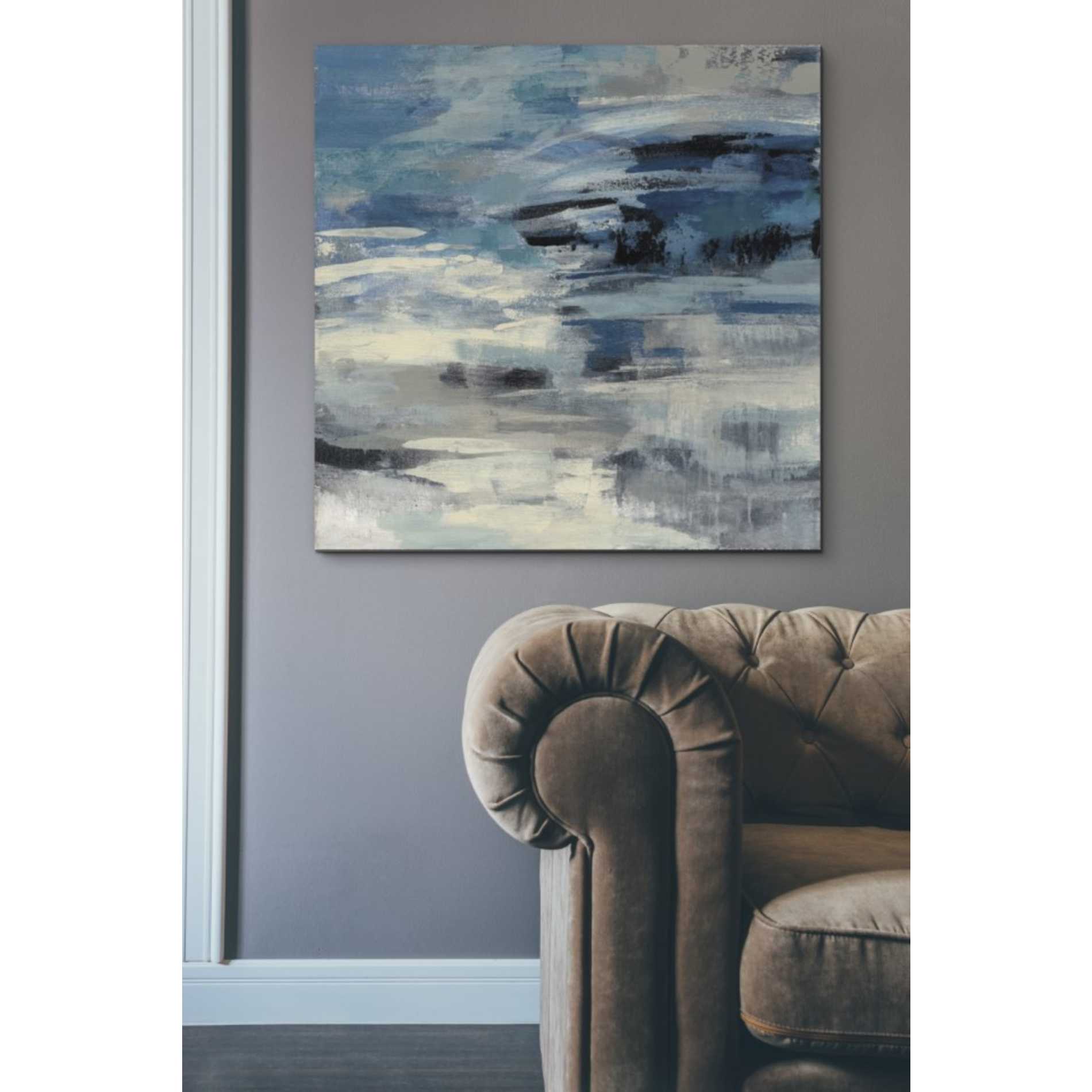 'Indigo Wave' by Silvia Vassileva, Canvas Wall Art,37 x 37