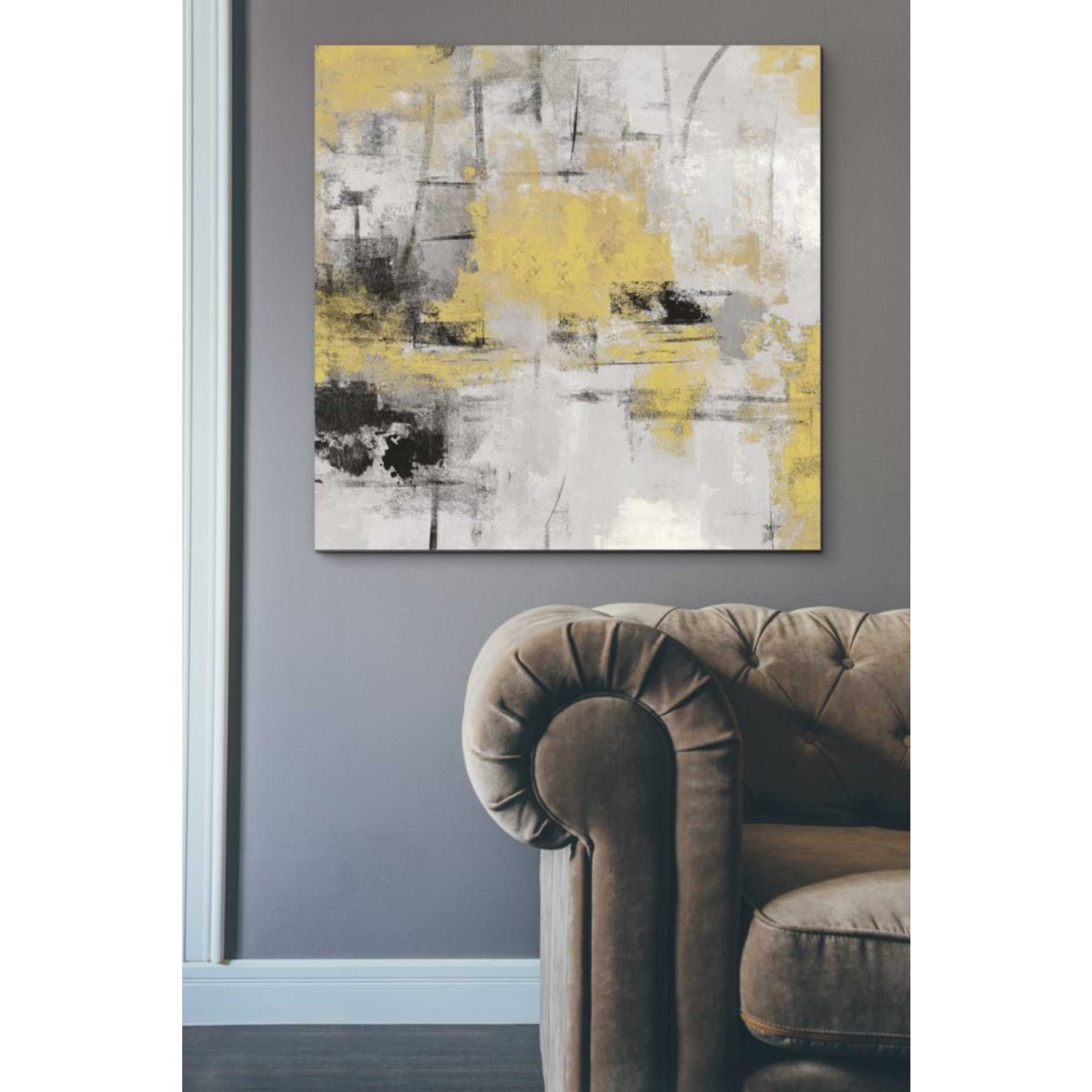 'Stone Gardens III Yellow' by Silvia Vassileva, Canvas Wall Art,37 x 37