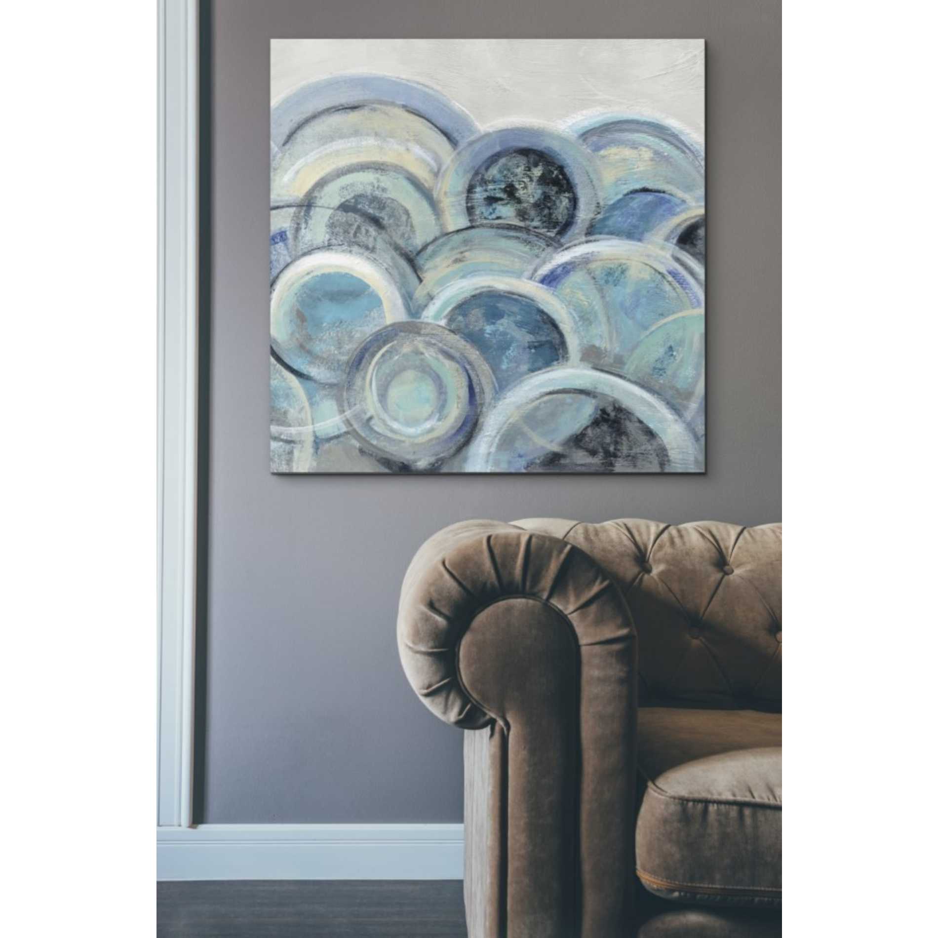 'Variation Blue Grey III' by Silvia Vassileva, Canvas Wall Art,37 x 37