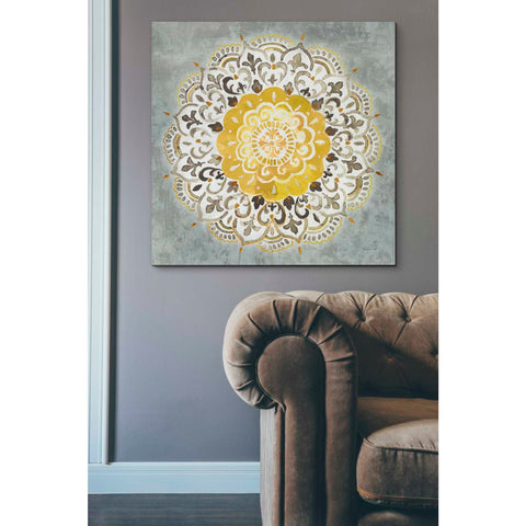 Image of 'Mandala Delight IV Yellow Grey' by Danhui Nai, Canvas Wall Art,37 x 37