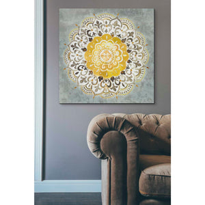 'Mandala Delight IV Yellow Grey' by Danhui Nai, Canvas Wall Art,37 x 37
