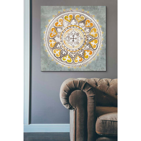 Image of 'Mandala Delight Yellow Grey III' by Danhui Nai, Canvas Wall Art,37 x 37