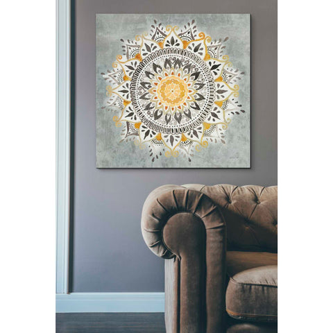 Image of 'Mandala Delight I Yellow Grey' by Danhui Nai, Canvas Wall Art,37 x 37