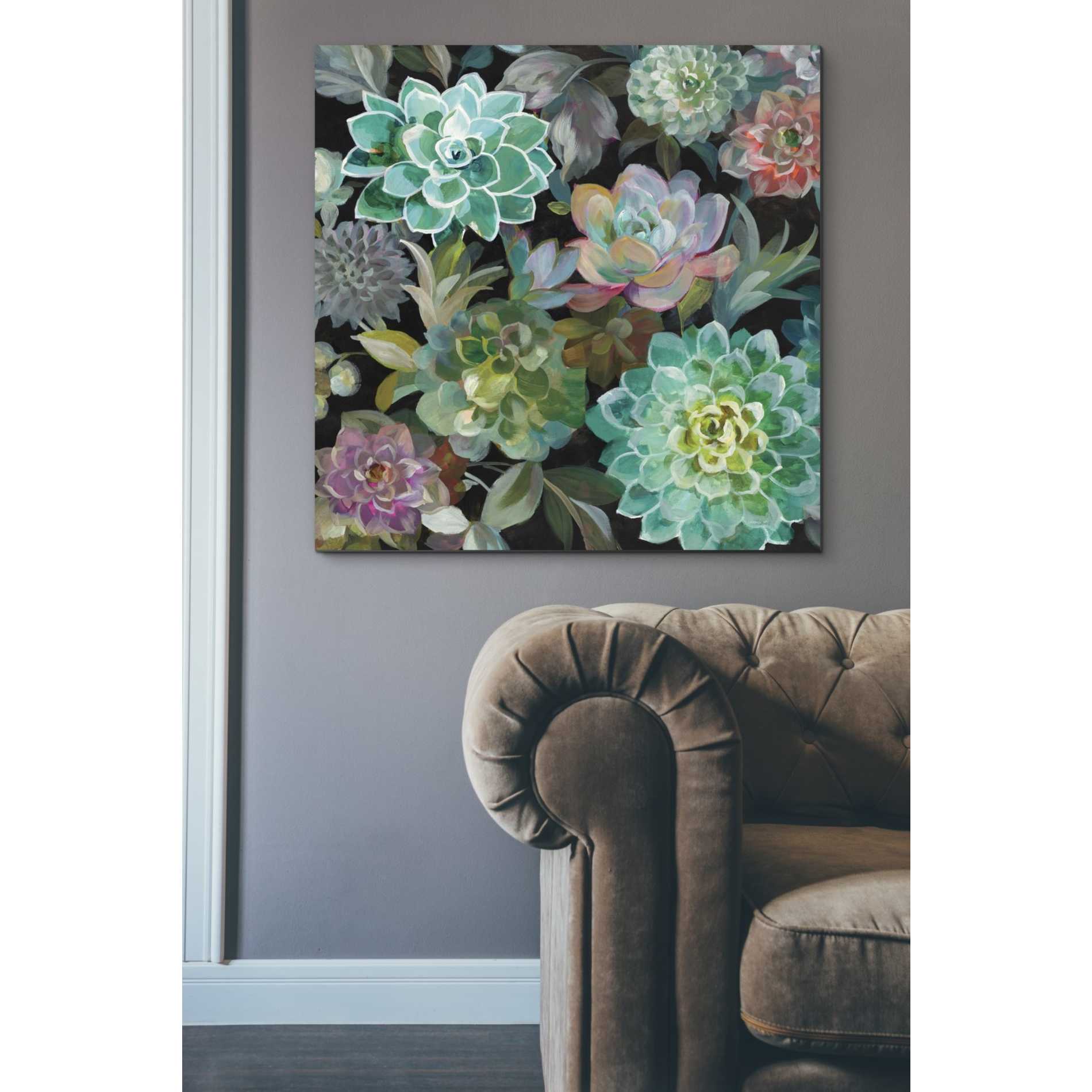 'Floral Succulents v2 Crop' by Danhui Nai, Canvas Wall Art,37 x 37