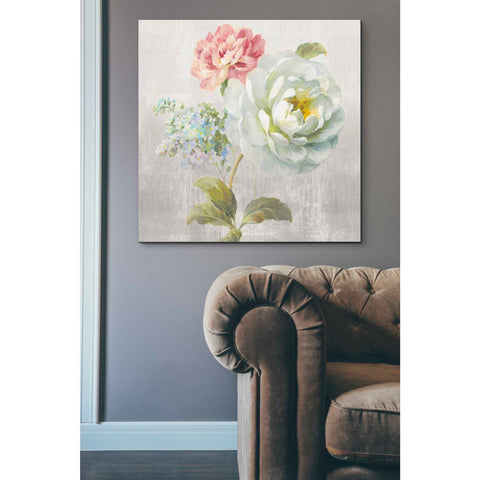 Image of 'Textile Floral Square I No Lace' by Danhui Nai, Canvas Wall Art,37 x 37