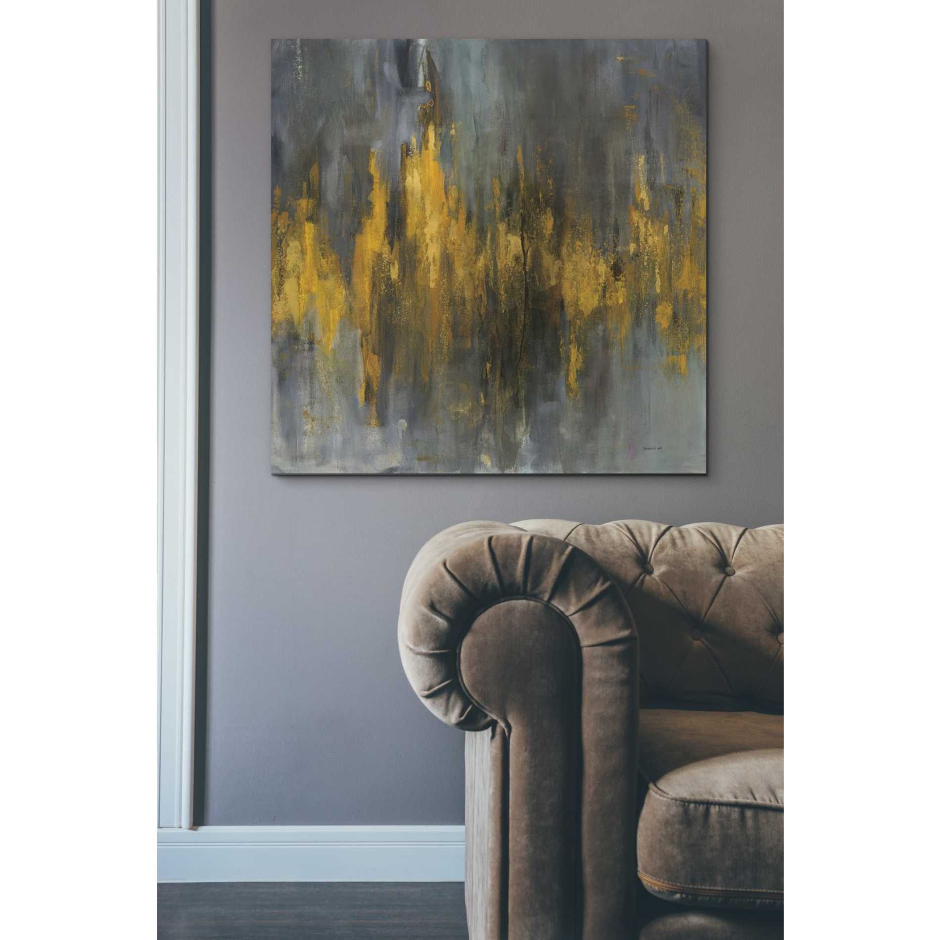 'Black and Gold Abstract' by Danhui Nai, Canvas Wall Art,37 x 37