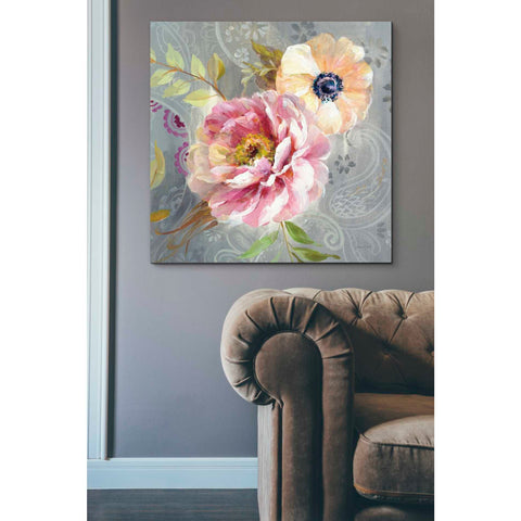 Image of 'Peonies and Paisley III' by Danhui Nai, Canvas Wall Art,37 x 37