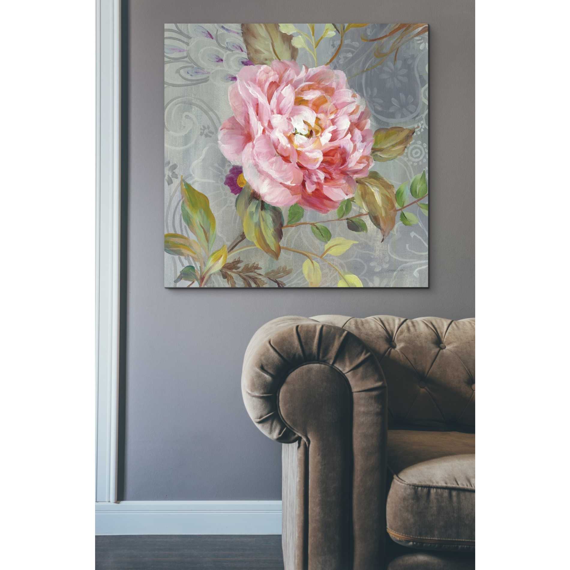 'Peonies and Paisley II' by Danhui Nai, Canvas Wall Art,37 x 37