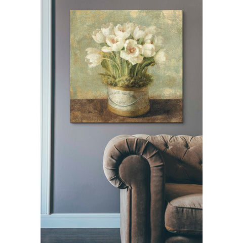 Image of 'Hatbox Tulips' by Danhui Nai, Canvas Wall Art,37 x 37