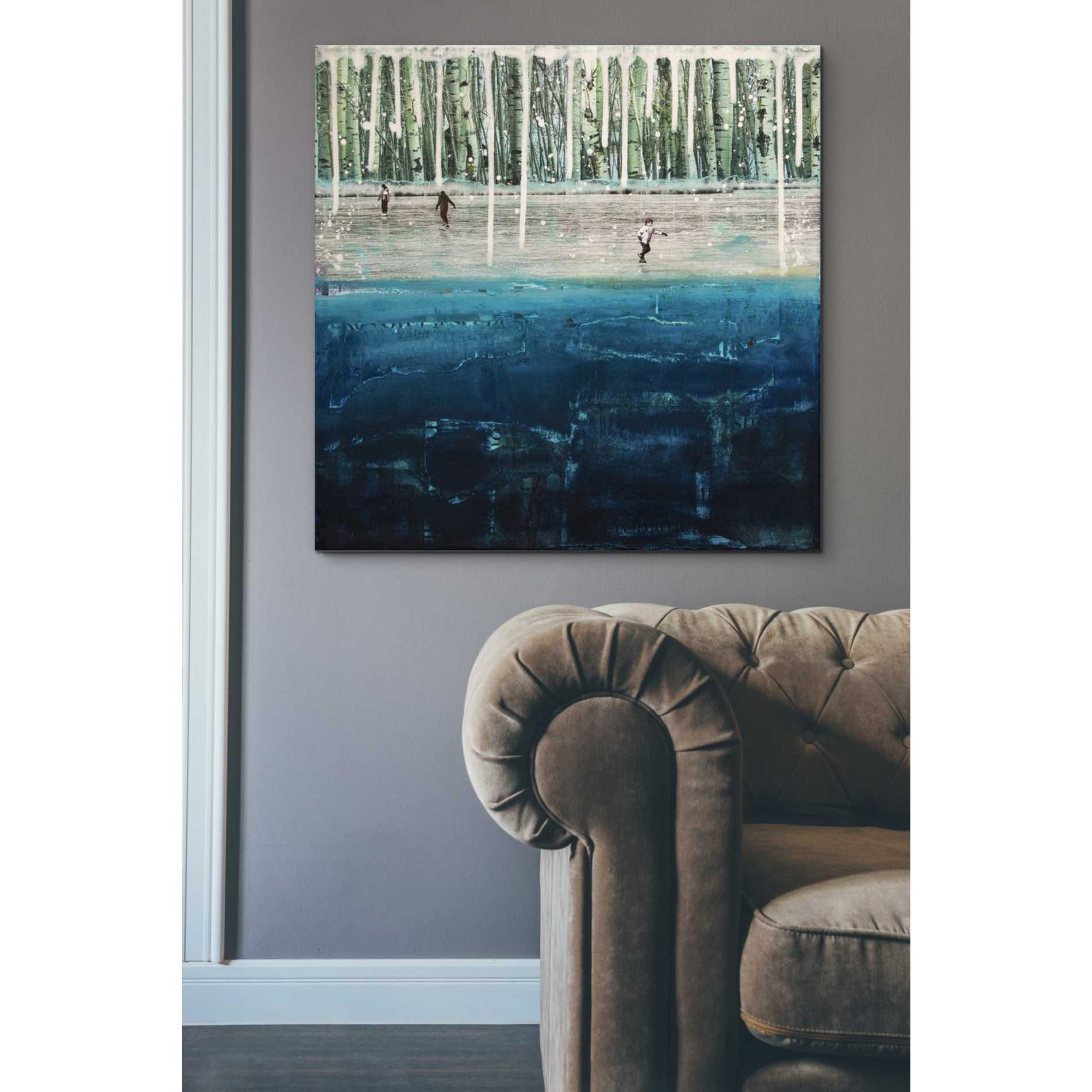 'FREEZING' by DB Waterman, Canvas Wall Art,37 x 37