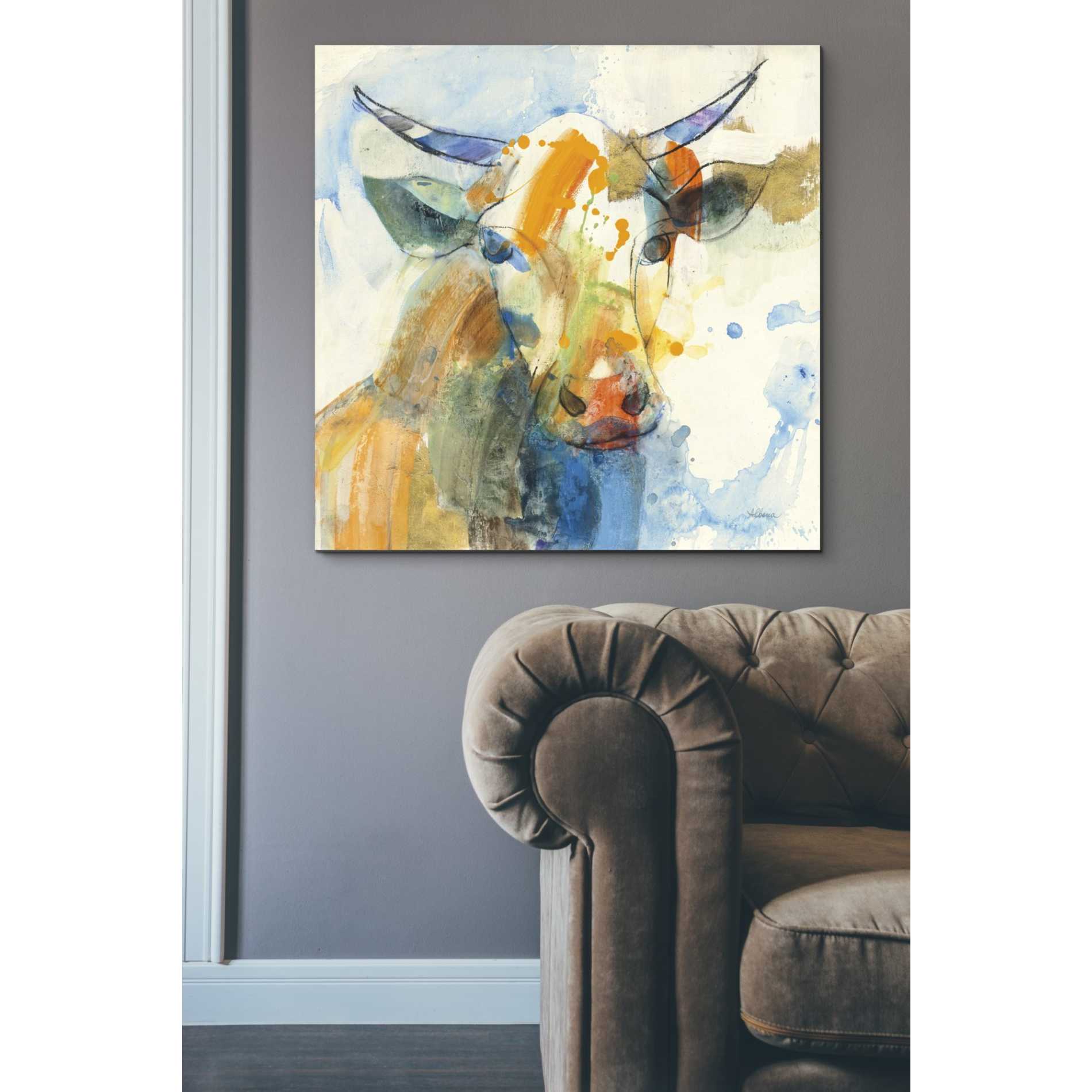 'Happy Cows I' by Albena Hristova, Canvas Wall Art,37 x 37