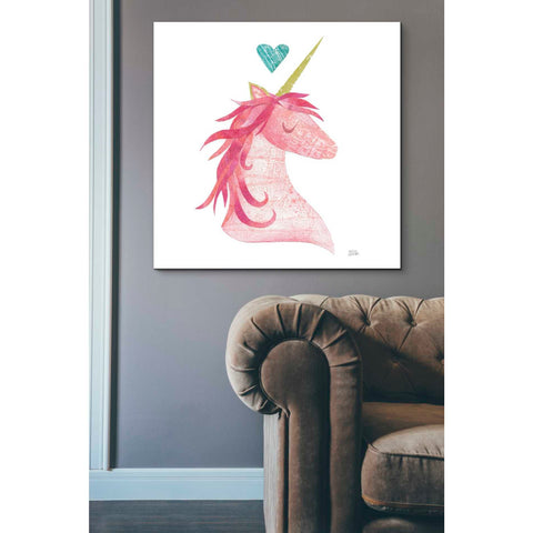 Image of 'Unicorn Magic I Heart Sq' by Melissa Averinos, Canvas Wall Art,37 x 37
