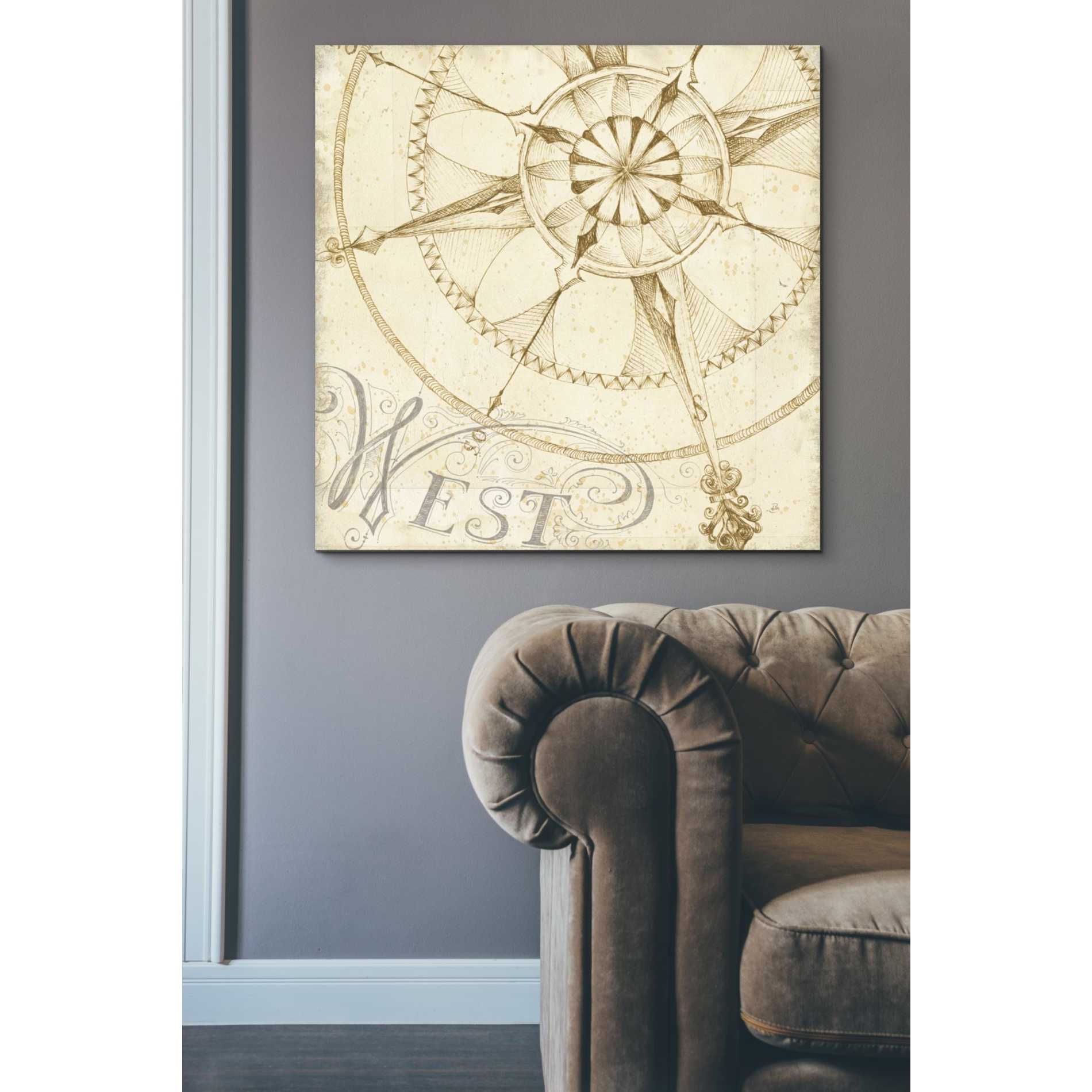 'Coast to Coast Sepia IV' by Daphne Brissonet, Canvas Wall Art,37 x 37