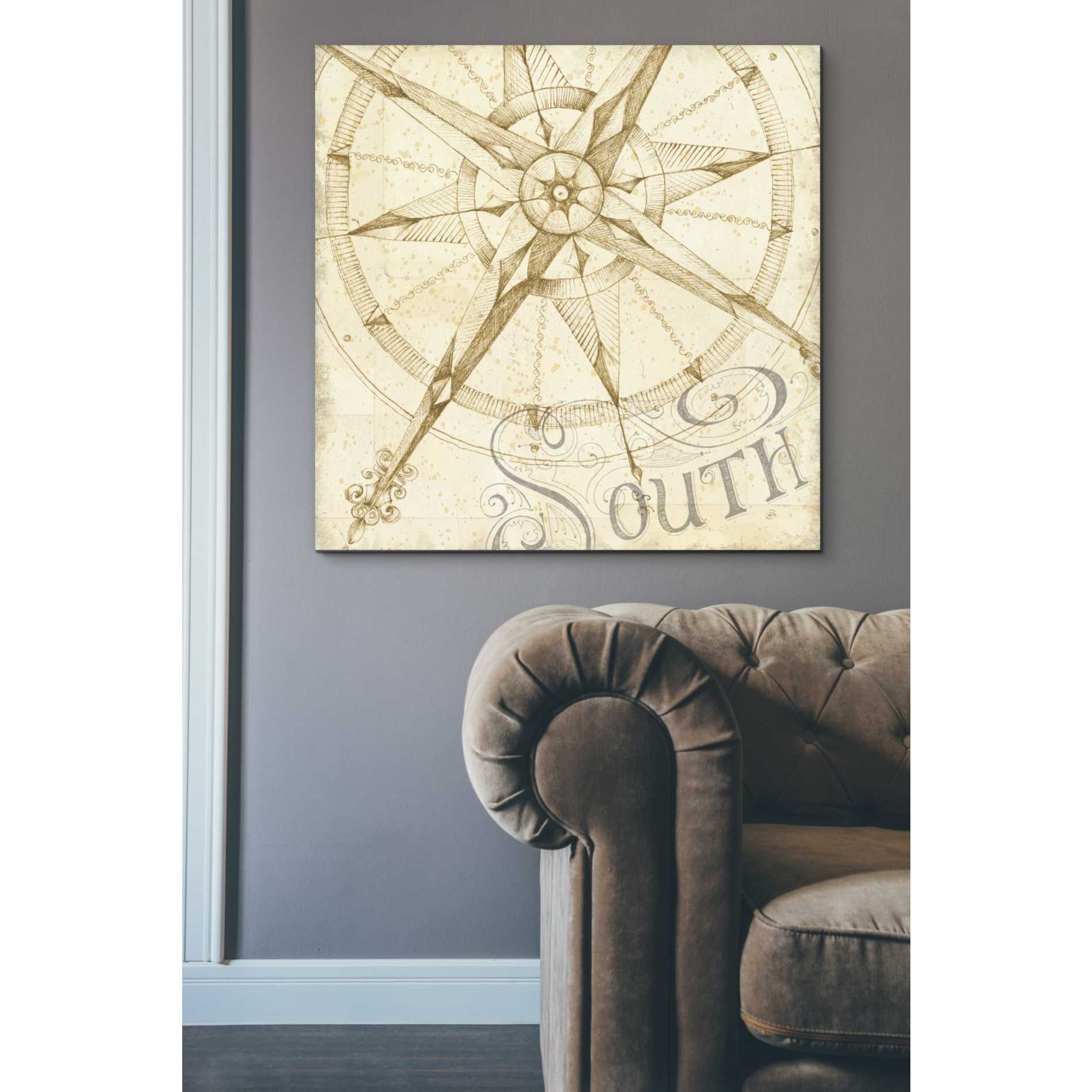 'Coast to Coast Sepia II' by Daphne Brissonet, Canvas Wall Art,37 x 37