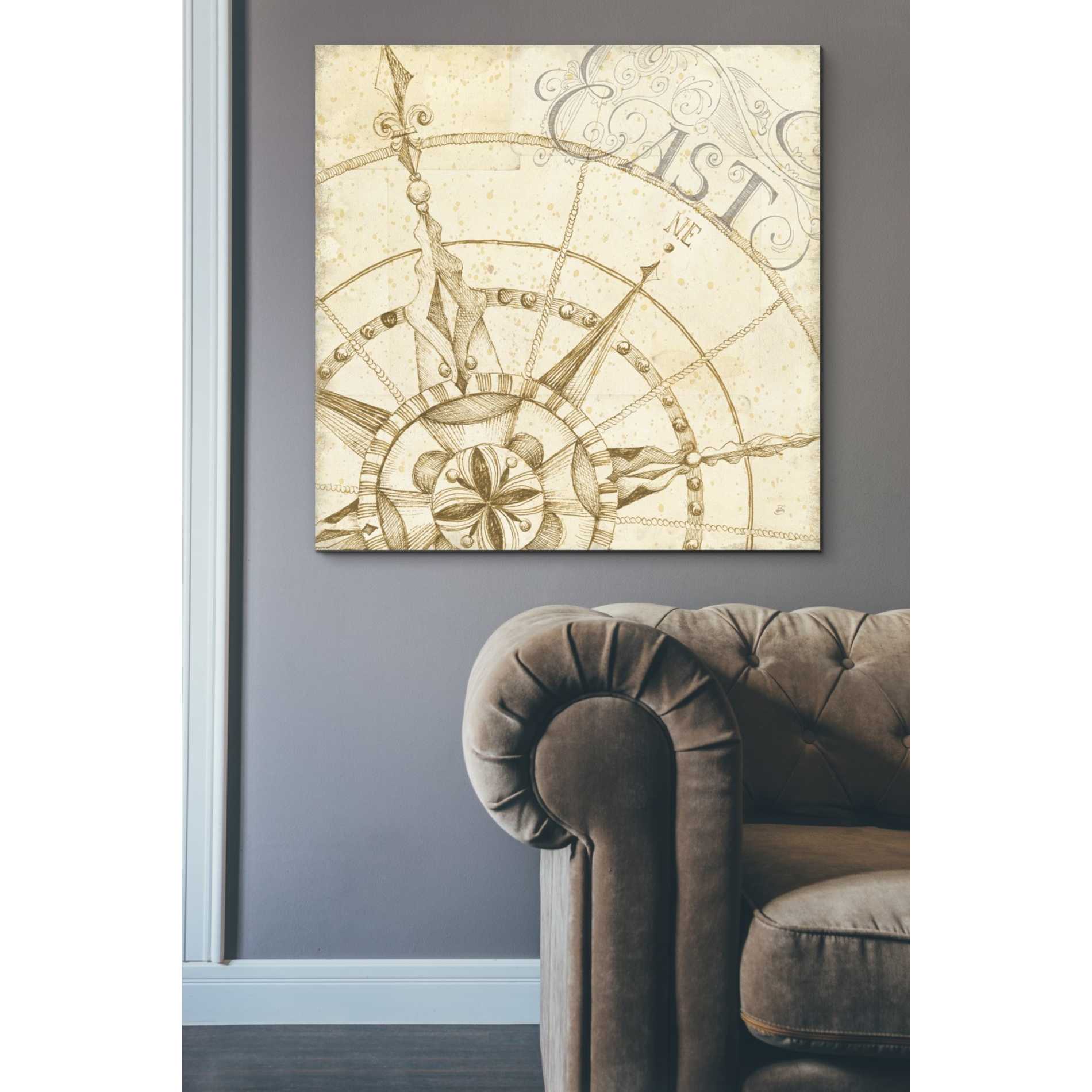 'Coast to Coast Sepia III' by Daphne Brissonet, Canvas Wall Art,37 x 37