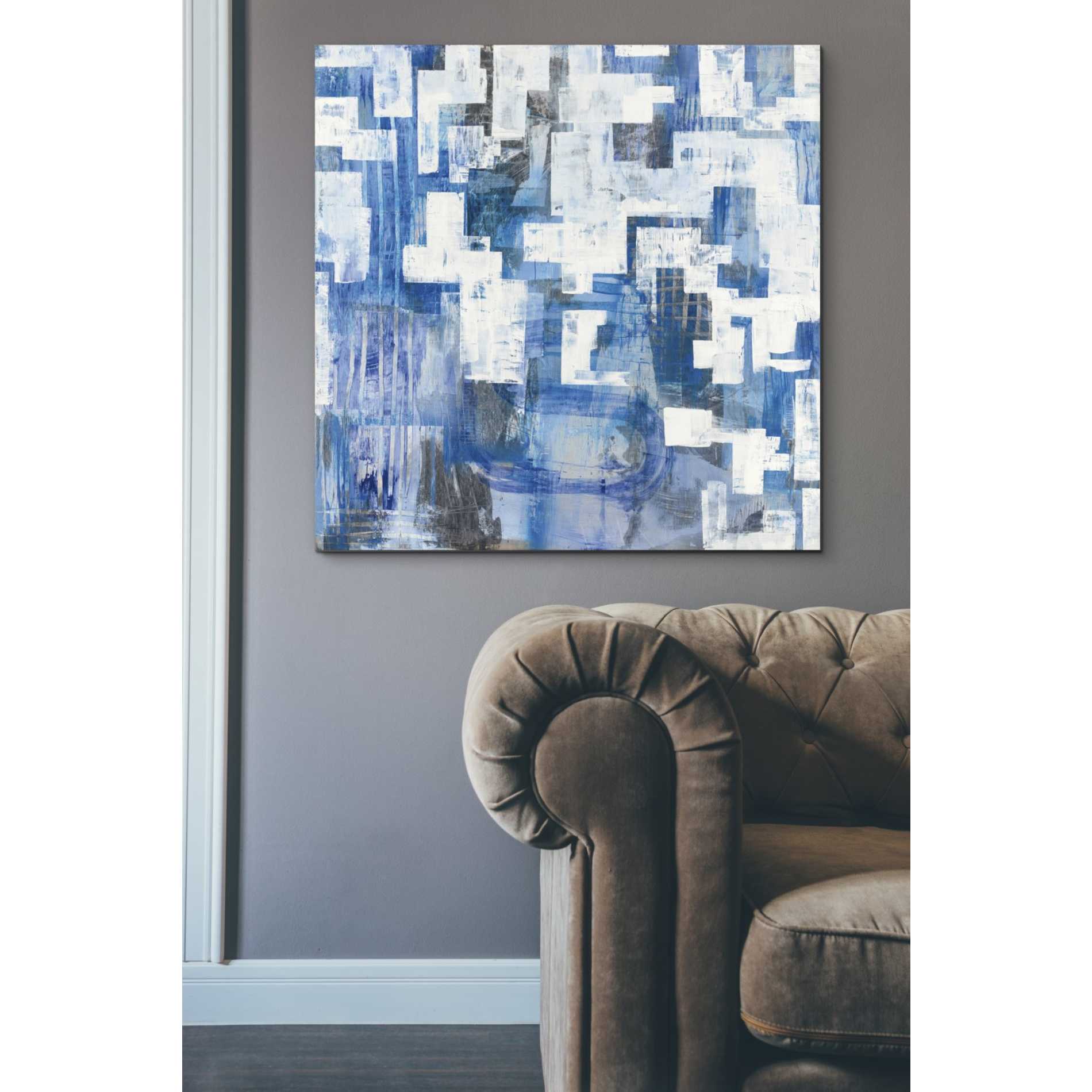 'In Blue A Maze' by Melissa Averinos, Canvas Wall Art,37 x 37