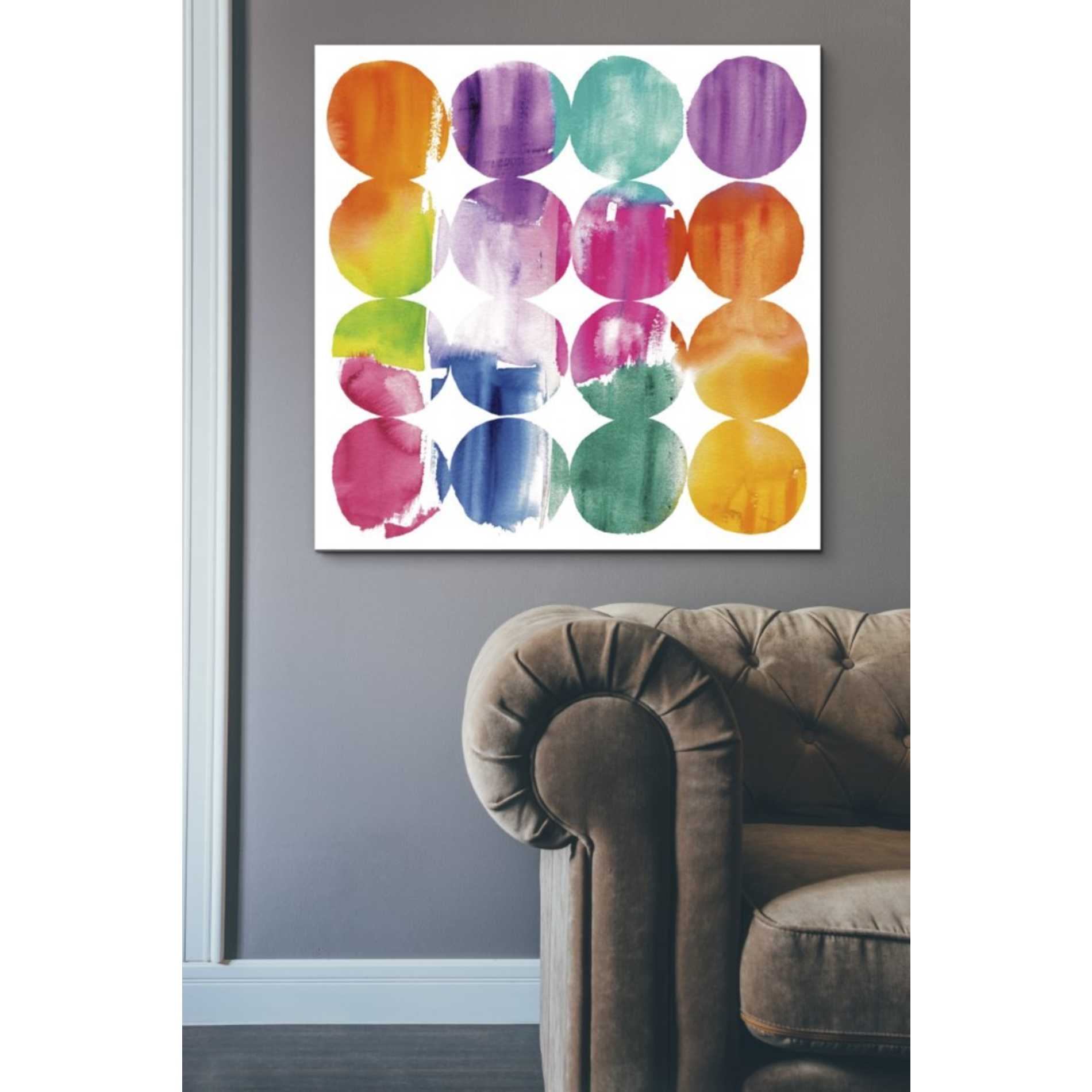 'Spring Dots Crop with White Border' by Elyse DeNeige, Canvas Wall Art,37 x 37